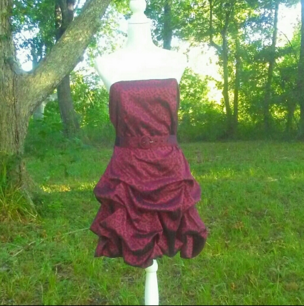 Red Leopard print Mini Prom dress sz 11/12
